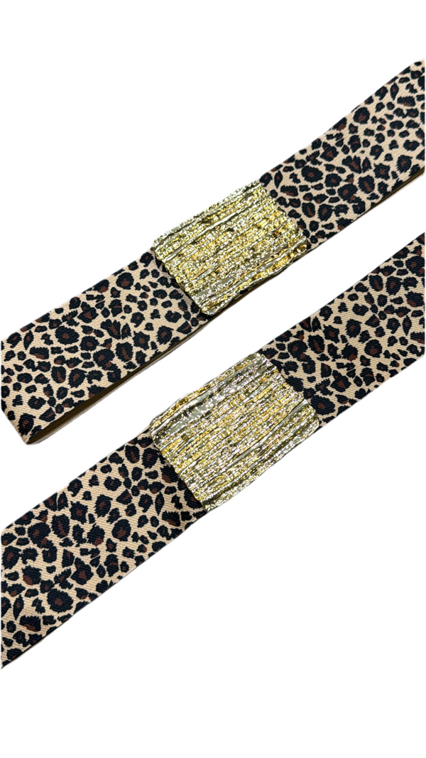 Animal print gold belt