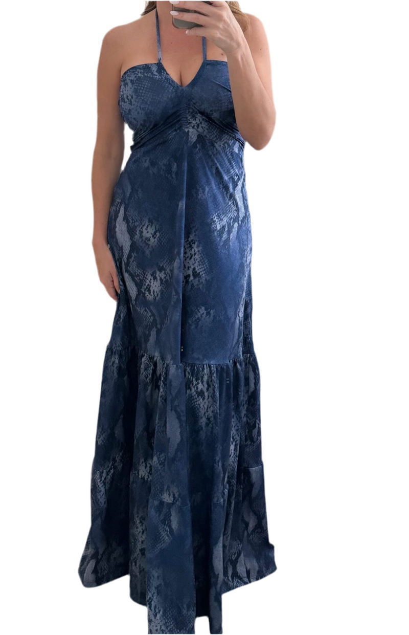 Blue snake Maxi Dress