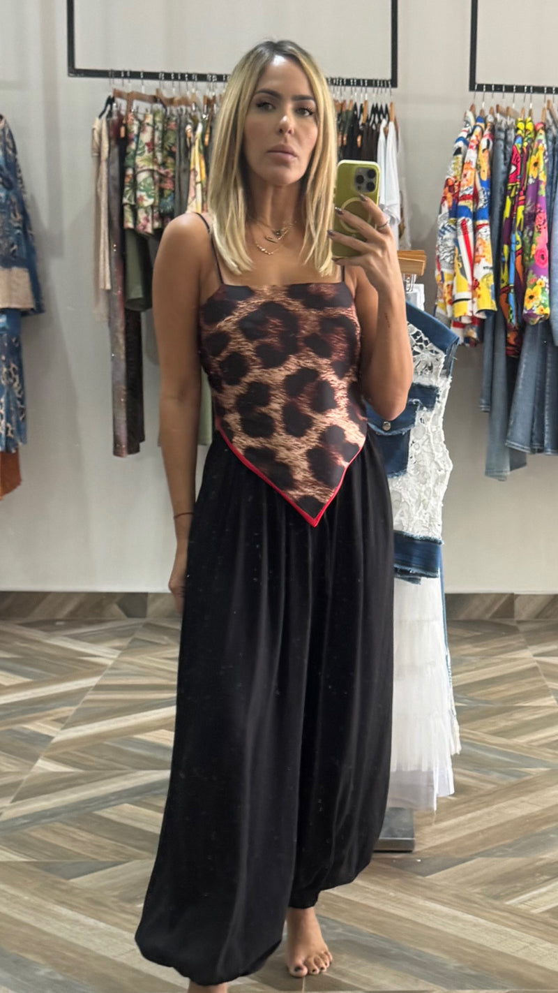 Carina leopard Print handkerchief Top