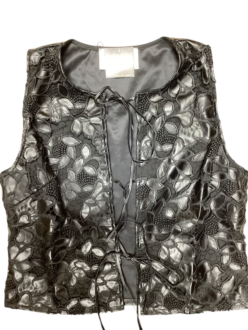 Black Faux Leather Vest & Pants Set