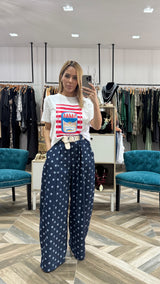 Blue White Dots Pants