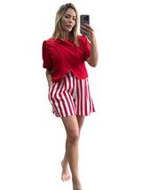 Red stripes shorts