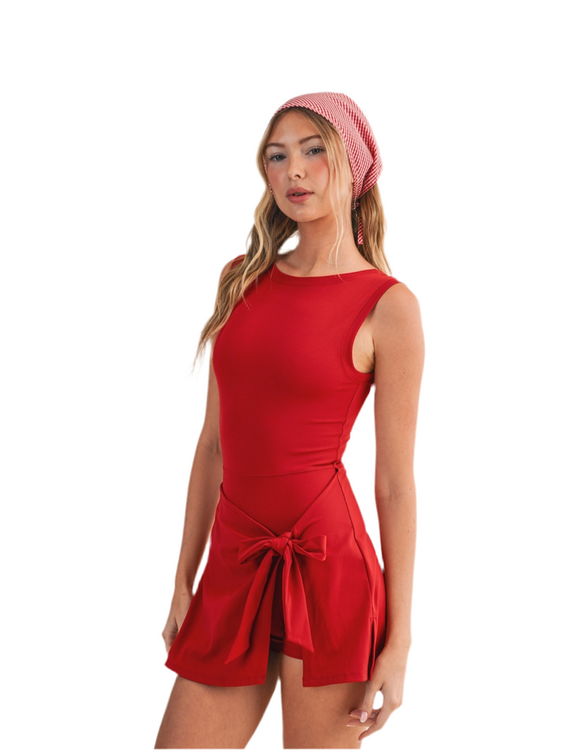 Sleeveless Wrap Tie Front Dress