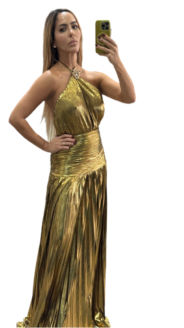 Metallic Gold Maxi Dress
