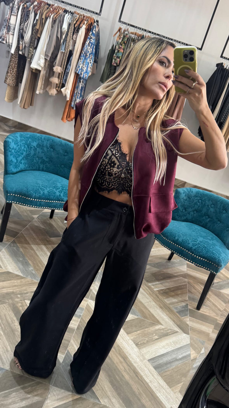 Wine Bomber Jacket
