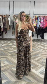 Strapless Animal Print Dress