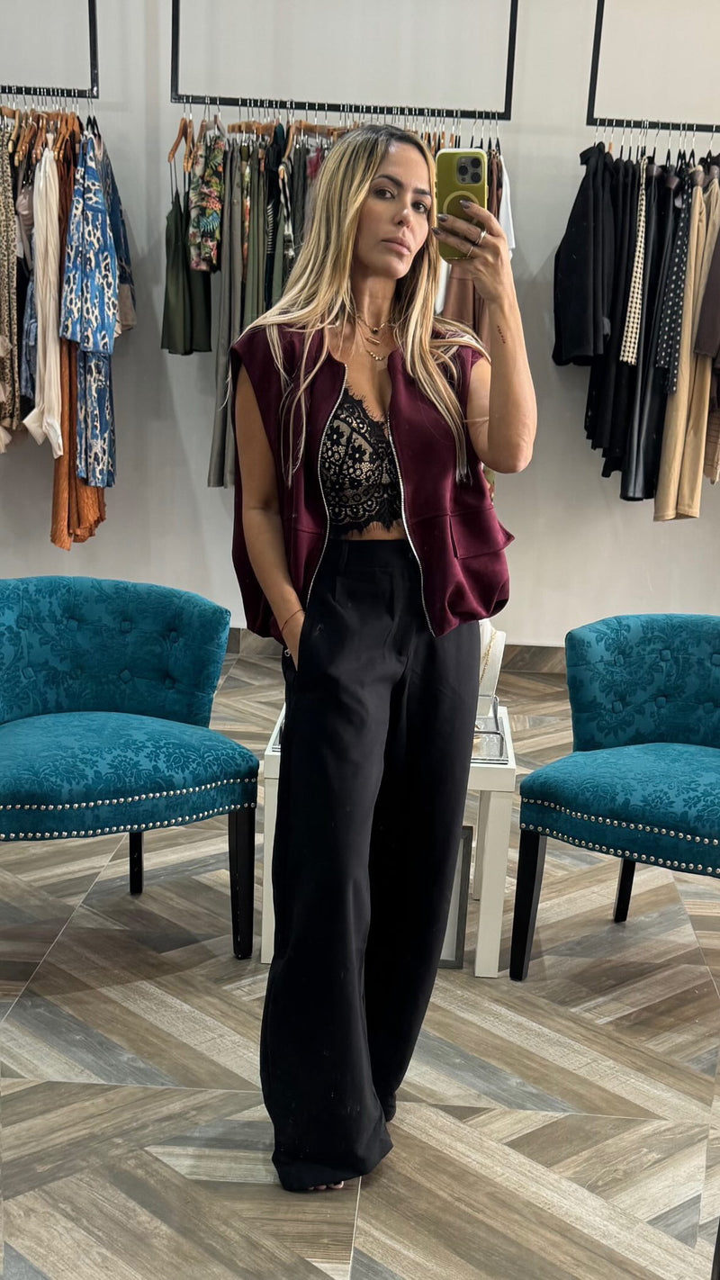 Wine Bomber Jacket