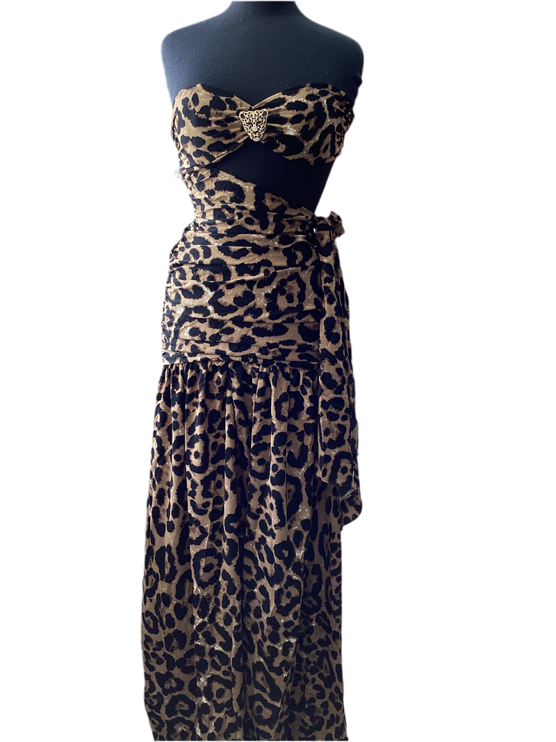 Strapless Animal Print Dress