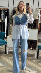Denim Rhinestone Vest