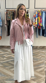 Light pink fringe Jacket