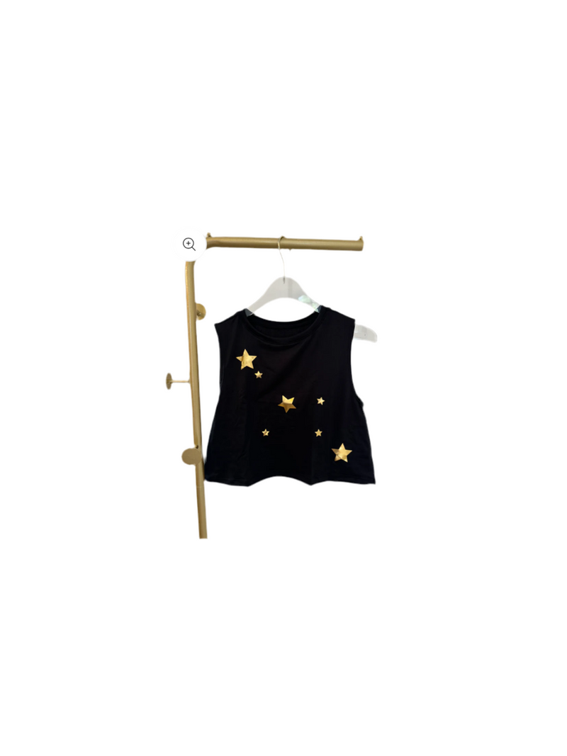 Black & White With Gold Stars Top