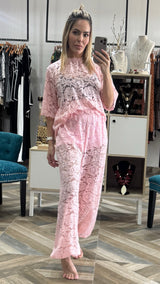 Pink Lace Set