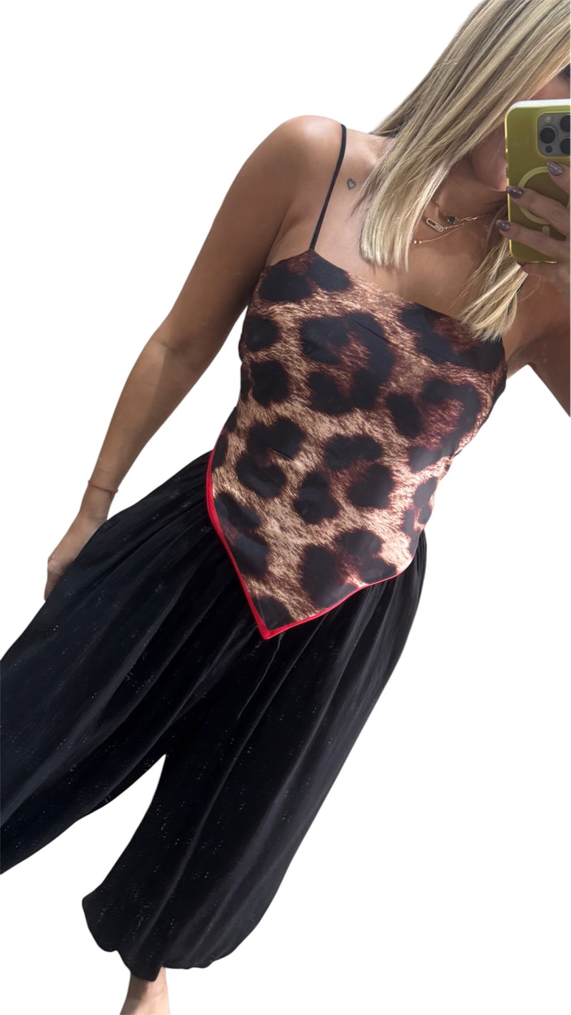 Carina leopard Print handkerchief Top