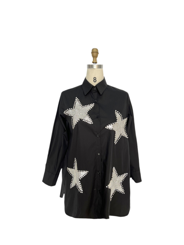 Oversized Stars and Rhinestones Blouse