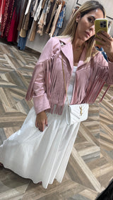 Light pink fringe Jacket