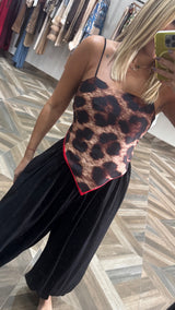 Carina leopard Print handkerchief Top