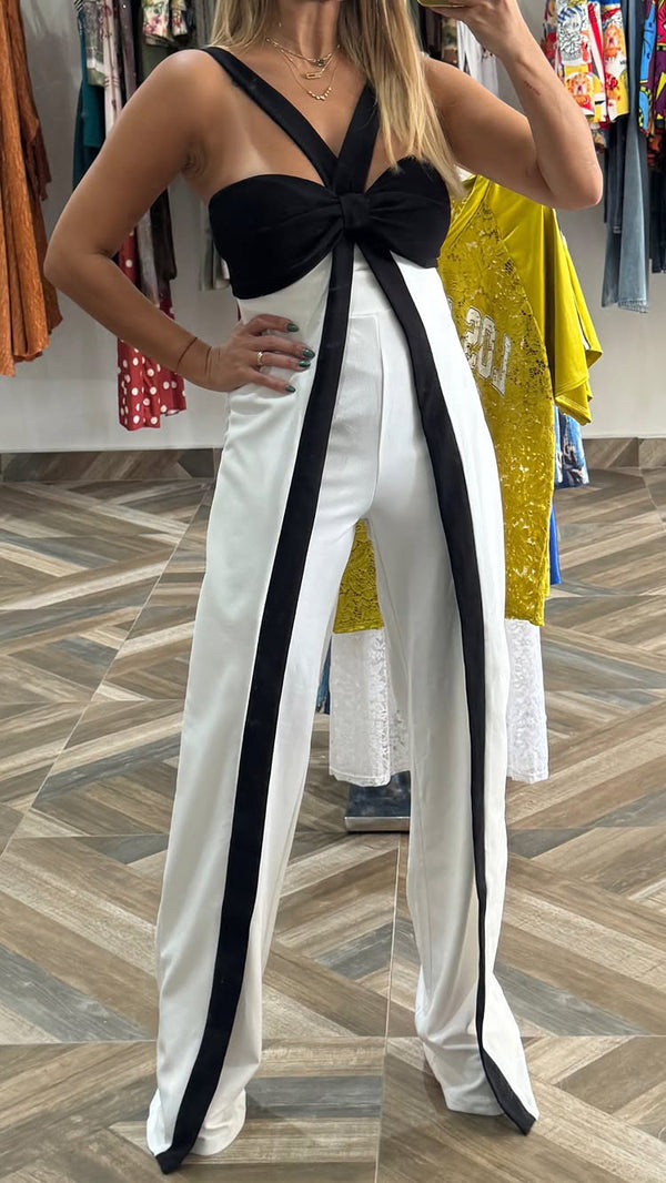 Ribbon Open Jumpsuit