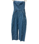 Denim Strapless Barrel Jumpsuit