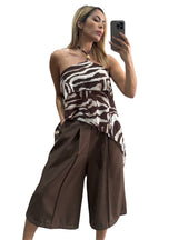 Zebra Halter Detail Top