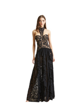 Flower Pattern Lace Mockneck Dress