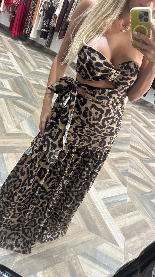 Strapless Animal Print Dress