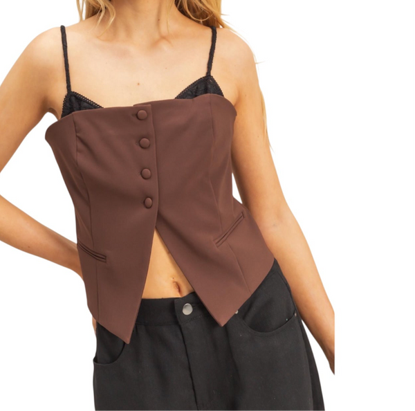 Chic Buttoned Crop Top