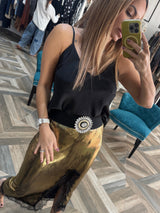 Metallic Gold Lace Skirt