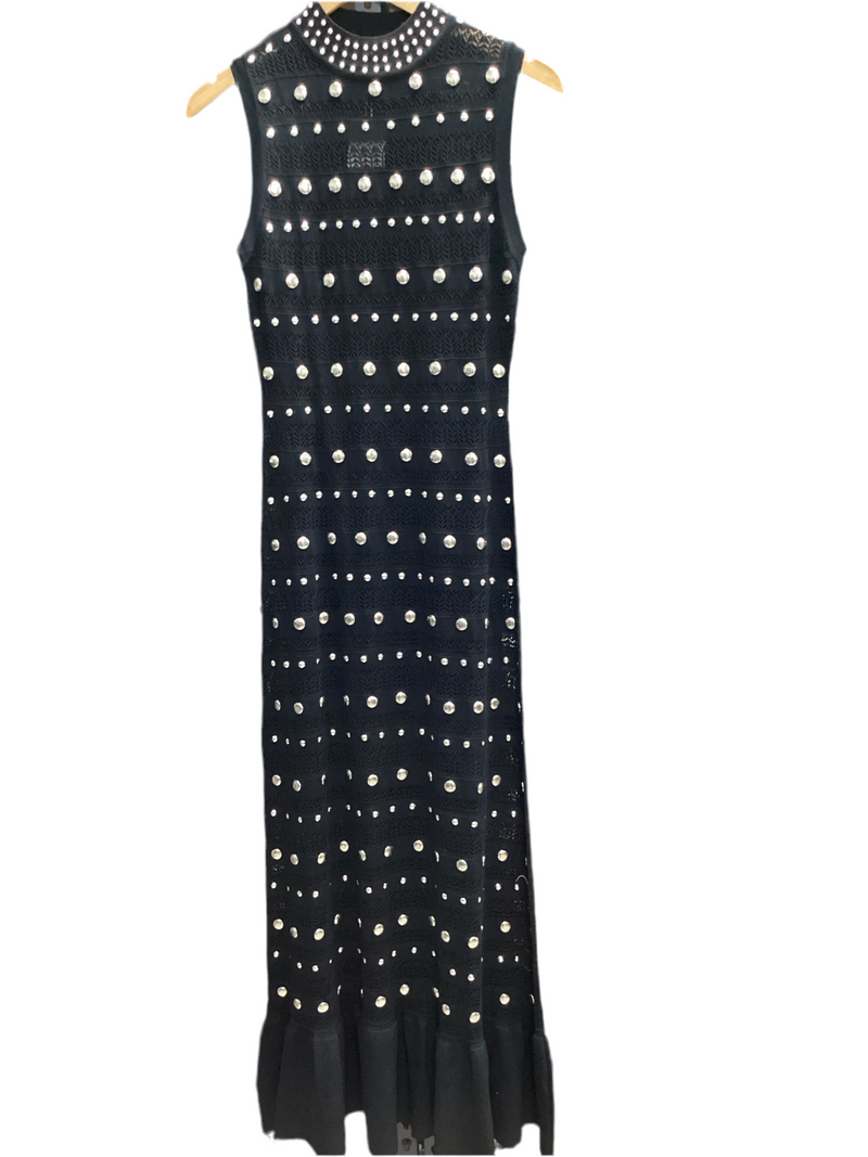 Pre Order Black Stud Long Dress