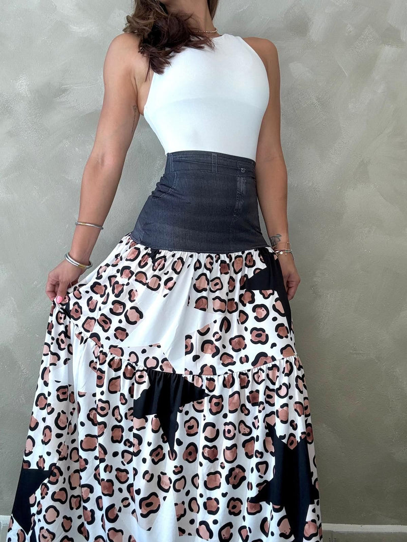 Leopard Stars Maxi Skirt - Pre order