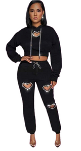 Heart  black tracksuit