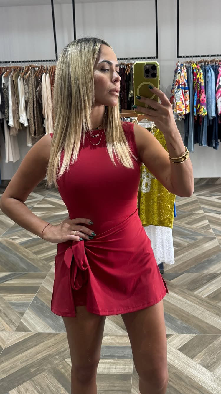Sleeveless Wrap Tie Front Romper Dress PREORDER