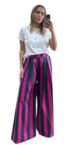 Pink & green striped pants