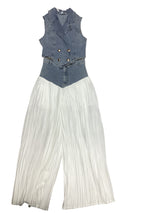 Denim Vest & Pleated Pants