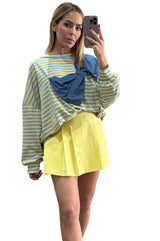 Bow Stripe Blouse