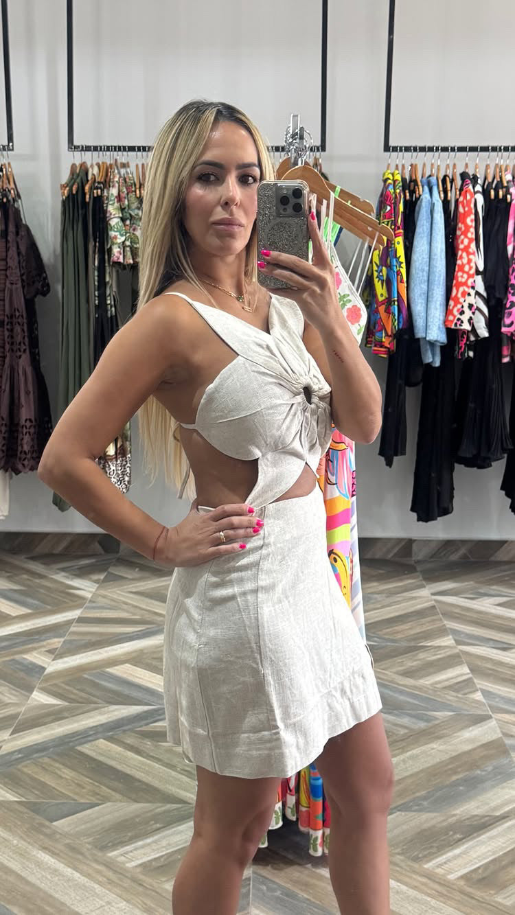 Floral Accent Mini Dress