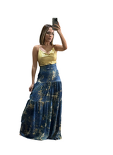 Gold & Denim Maxi Skirt