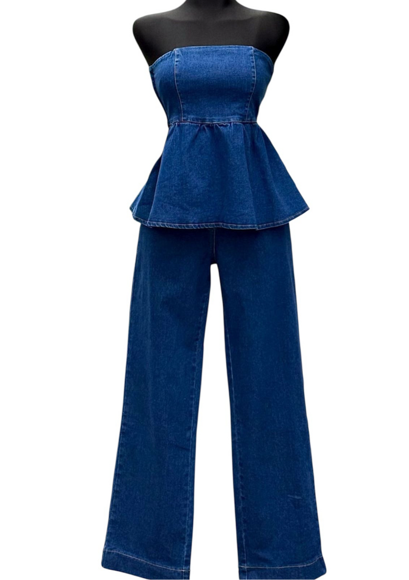 Peplum Denim Set