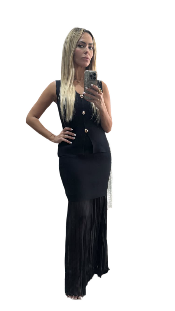Tessara Knit Sleeveless Top With Skirt Set
