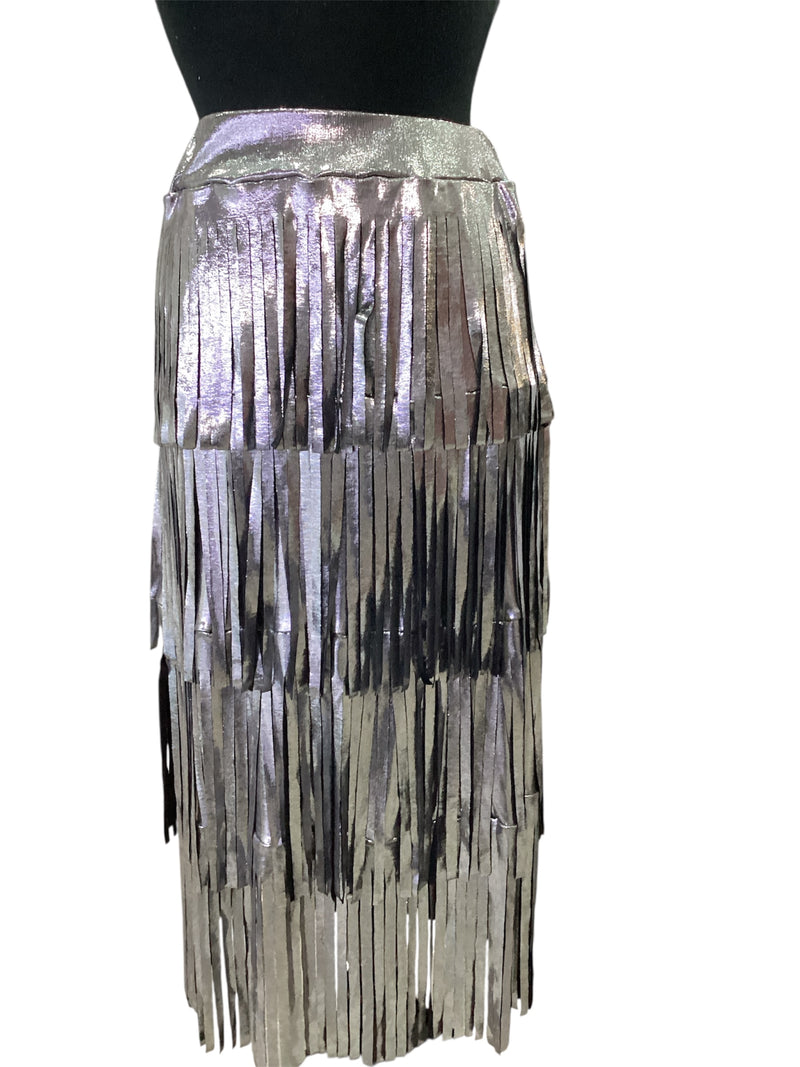Metallic Fringe Skirt