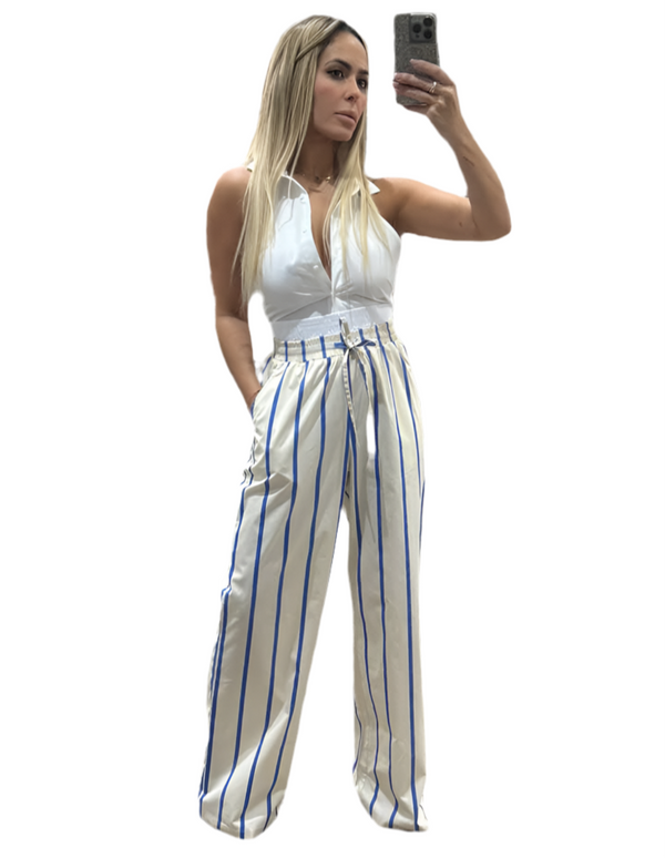 Blue striped pants