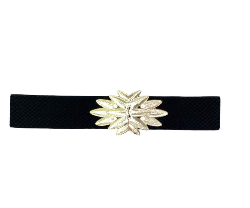 Flower black and gold belt