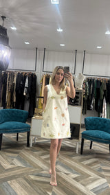 Beach Motif Print Sleeveless Shift Dress