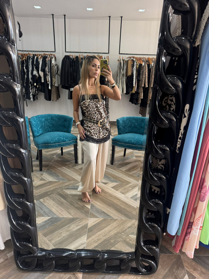 Animal Print Lace Top