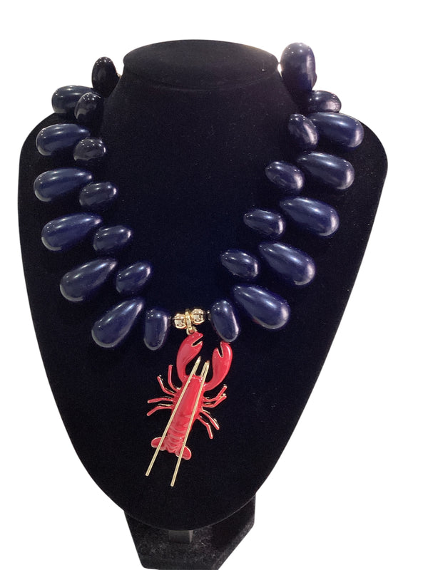 Blue Lobster Necklace