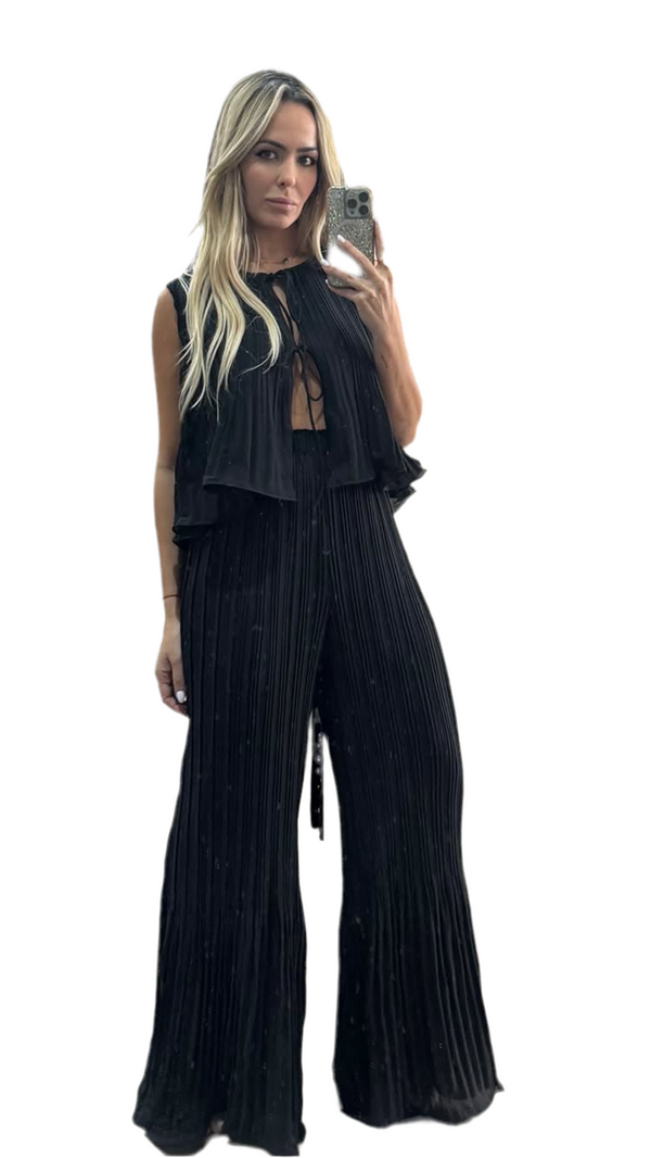 Pleated Sleeveless Set