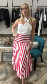 Midi Stripe Skirt