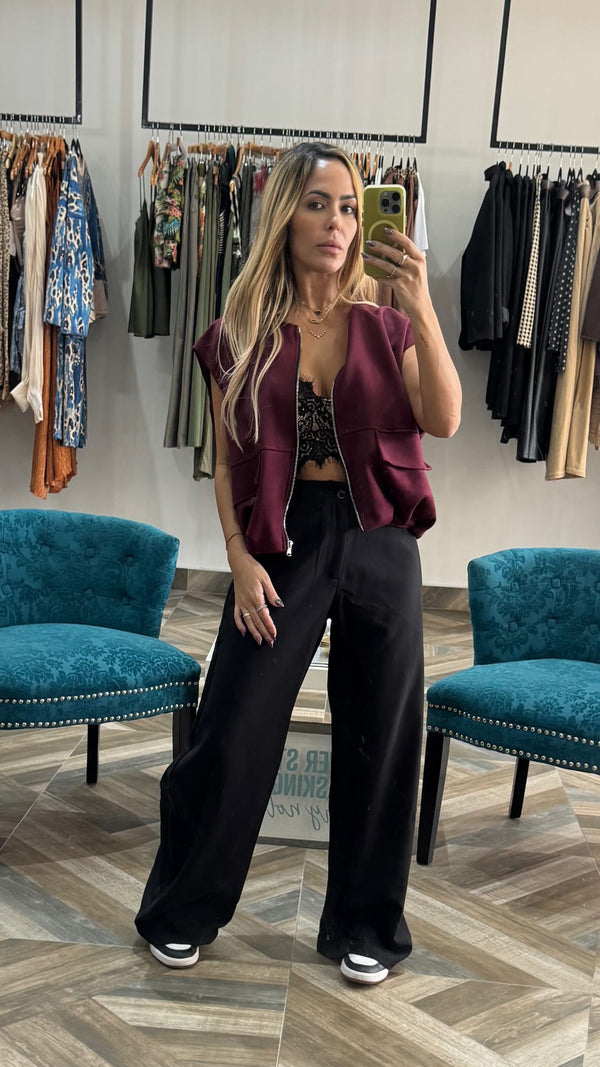 Wine Bomber Jacket