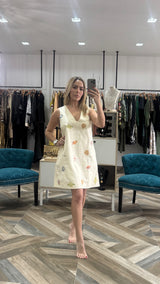 Beach Motif Print Sleeveless Shift Dress
