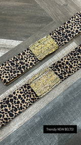 Animal print gold belt