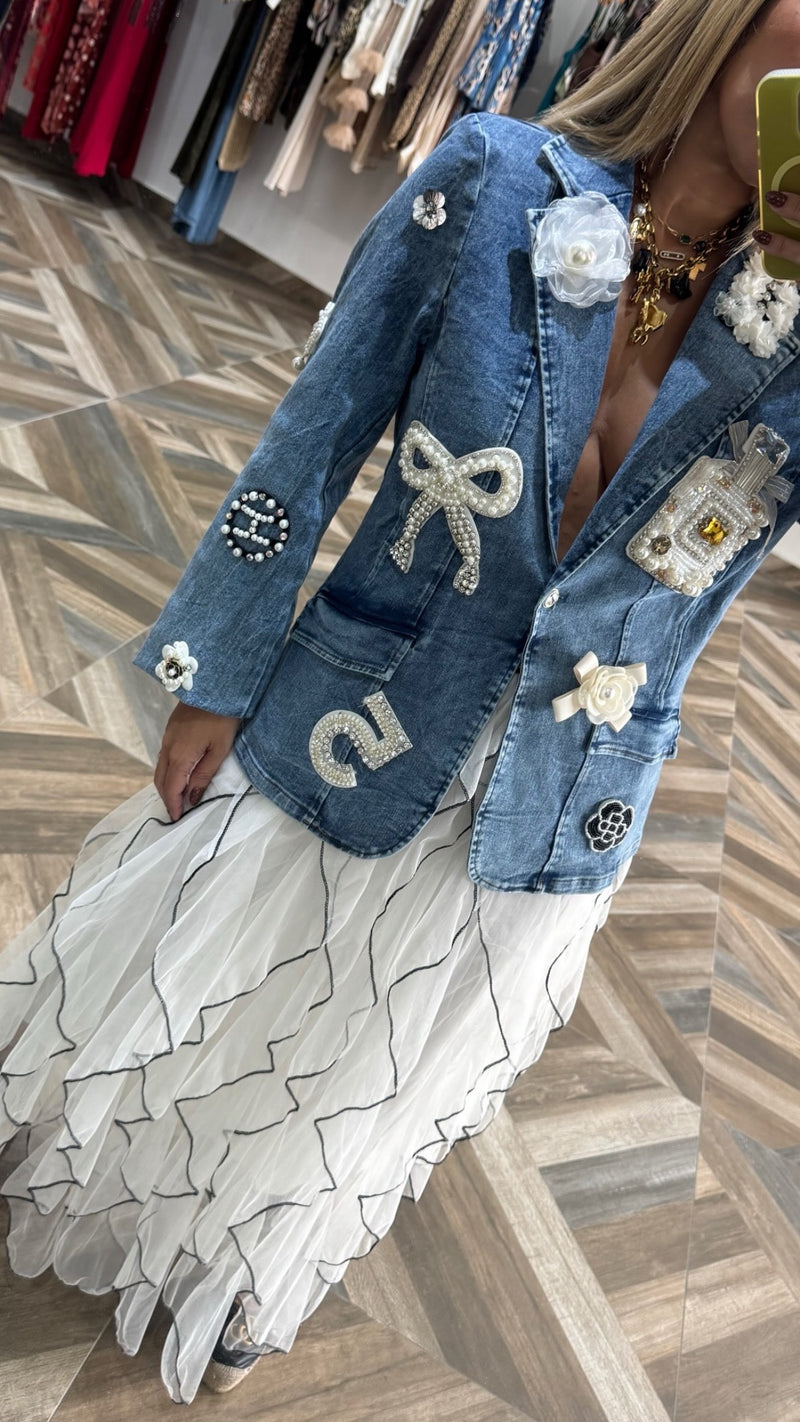 Pearl Denim Blazer PREORDER